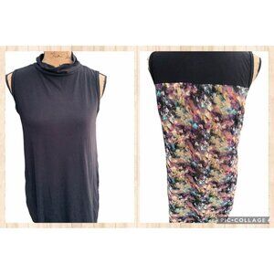 🌸3/$15🌸Black Turtle Neck Tank Top with Sheer Back Sz S